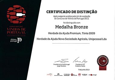 MEDALHA DE BRONZE 2013 - Concurso 2013 Vinhos de Portugal